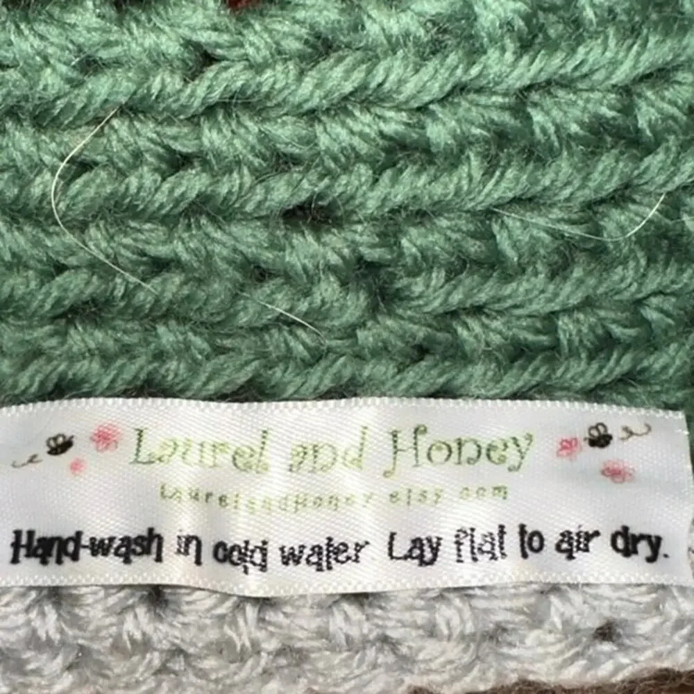 Laurel & Honey Crochet Zombie Beanie Earflap Hat Handmade Monster Cap